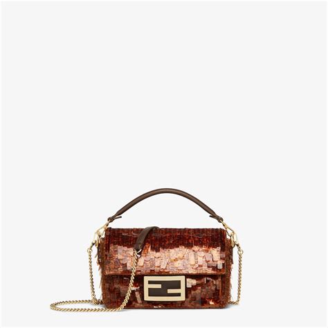 fendi baguette marron|Baguette Paillette o cristalli Marrone .